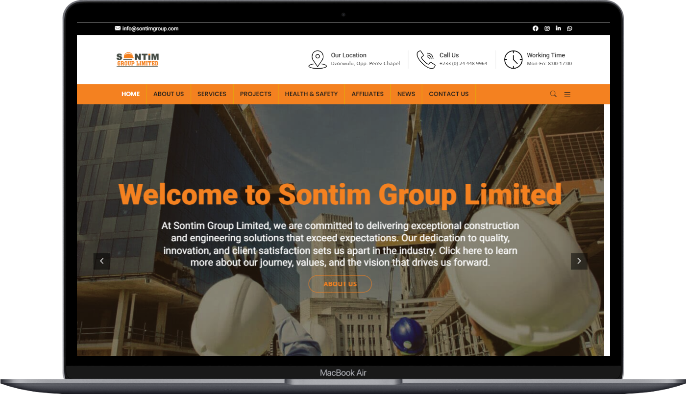 Website Design for Sontim Group Limited